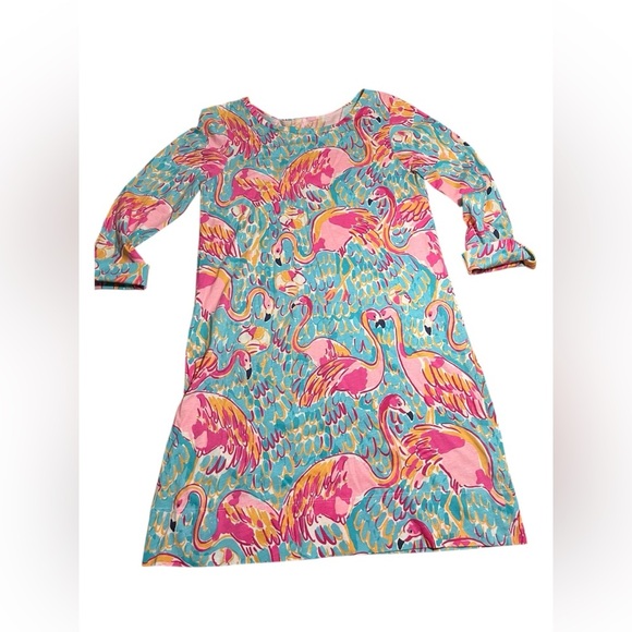 Lilly Pulitzer Linden Dress - Flamingo Peel-N-Eat Pattern Size Medium - Picture 2 of 12